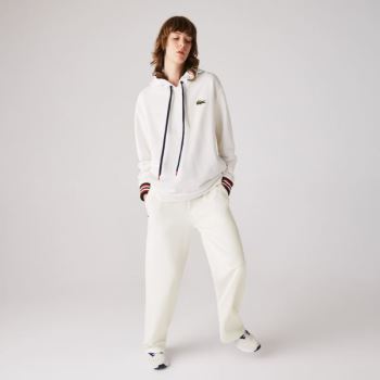 Lacoste Bomulds Fleece Trackpants Hvide | StE6whEL