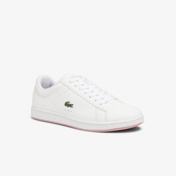 Lacoste Carnaby Evo Læder Sneakers Hvide Lyserød | eJpm0GEh