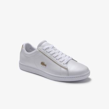 Lacoste Carnaby Evo Satin and Læder Sneakers Hvide | q4goHv7f