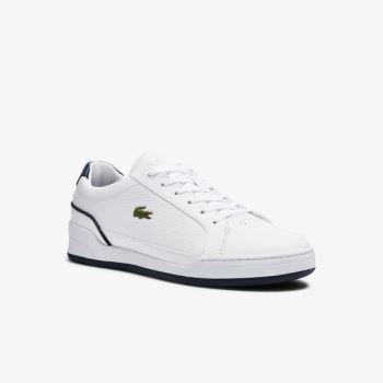 Lacoste Challenge Læder Sneakers Hvide Mørkeblå | LayWU2rP