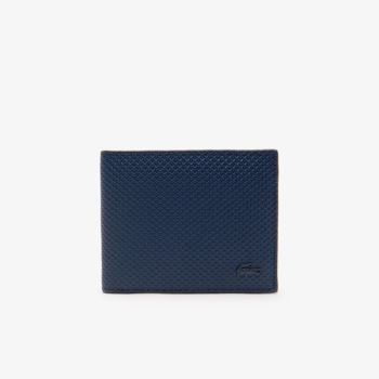 Lacoste Chantaco Piqué Læder 3 Card Wallet Mørkeblå | v5XD08ib