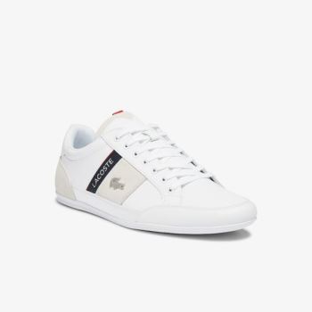 Lacoste Chaymon Læder and Ruskind Sneakers Hvide Mørkeblå | GdCQDz3J