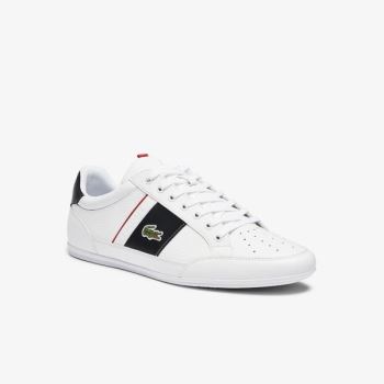 Lacoste Chaymon Læder and Syntetisk Sneakers Hvide Mørkegrå | trDDpJUz