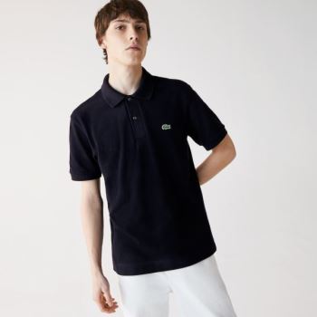 Lacoste Classic Fit Organic Bomulds Piqué Polo Mørkeblå Blå | YHlZ25zi