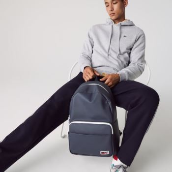 Lacoste Classic Tricolour Straps Backpack Mørkeblå Blå Hvide Rød | gVfPi57N