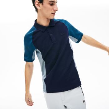 Lacoste Colorblock Piqué Polo Shirt Mørkeblå Blå Grå Mørkeblå Blå | bstJGpeF