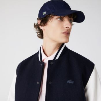 Lacoste Contrast Páskové Bomulds Cap Mørkeblå Blå | cLe9s0hp