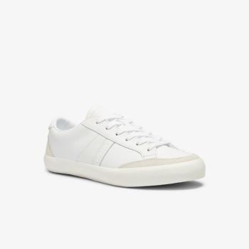 Lacoste Coupole Læder Textured Sneakers Hvide Grå | 2EwHlTAP