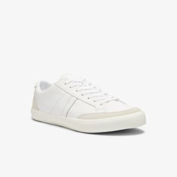 Lacoste Coupole Læder and Ruskind Sneakers Hvide Grå | JN6CsjEb