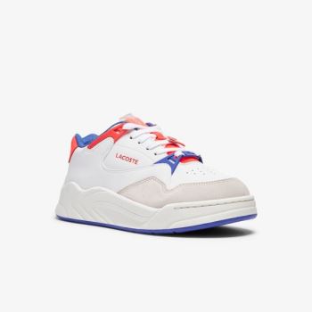 Lacoste Court Slam Syntetisk and Læder Sneakers Hvide Koral | QPCGkEHB