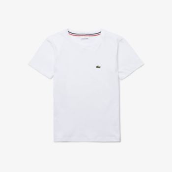 Lacoste Crew Neck Bomulds Jersey T-shirt Hvide | M2weuZWK