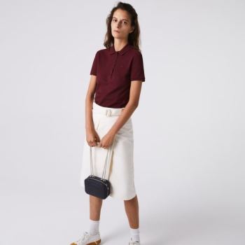 Lacoste Croco Crew Grained Læder Zip Shoulder Bag Mørkeblå | ofwXzPCN