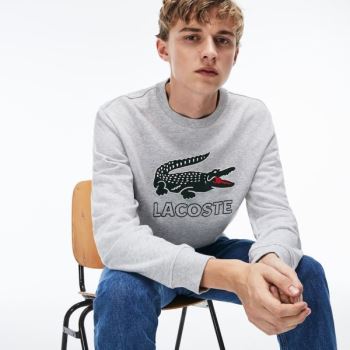 Lacoste Graphic Croc Sweatshirt Grå | GXLGIijI