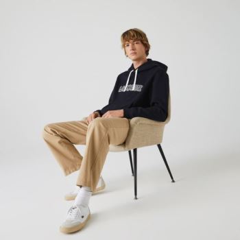 Lacoste Hætte Fleece Sweatshirt Mørkeblå Blå | s0jQB4ob