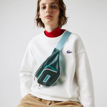 Lacoste LCST Badge Colorblock Zip Fanny Pack Mørkegrøn | 7e7wzUxg