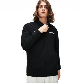 Lacoste LIVE Signature Taffeta Jacket Sort | CXqMQMW8