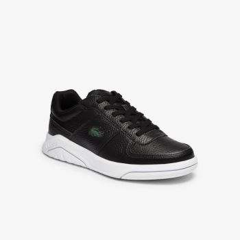 Lacoste Men’s Game Advance Tumbled Læder Sneakers Sort Hvide | IkWOdEIt