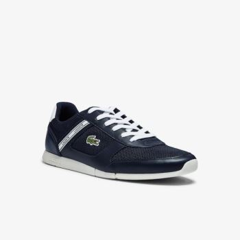 Lacoste Menerva Sports Tekstil and Læder Sneakers Mørkeblå Hvide | xOxOvZAO