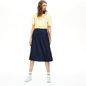 Lacoste Mid-Length Pleated Skirt Mørkeblå Blå | Sc8ezJZE