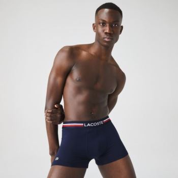 Lacoste Pack Of 3 Iconic Boxer Briefs With Three-Tone Waistband Mørkeblå Blå Grå Rød | LvwwCaDO