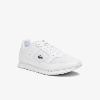 Lacoste Partner Piste Tekstil Sneakers Hvide | ZVFu0YJ3