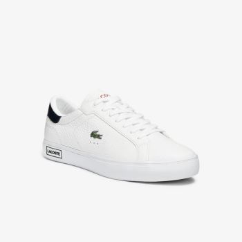 Lacoste Powercourt Læder Sneakers Hvide Beige | pUm96kYr