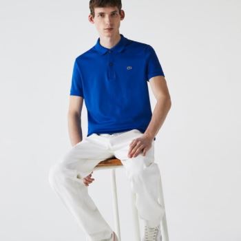 Lacoste Regular Fit Soft Bomulds Polo Blå | EogToUPS