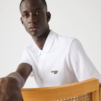 Lacoste Regular Fit Solid Bomulds Piqué Polo With Badge Hvide | x3tojDPN