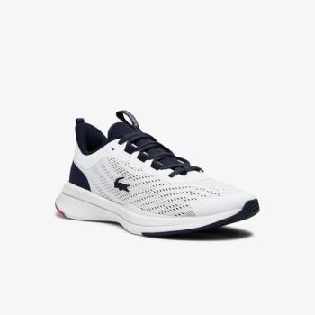 Lacoste Run Spin Tekstil Sneakers Hvide Mørkeblå | 7JGd3vgN