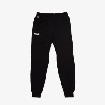 Lacoste SPORT Badge Fleece Jogging Pants Sort Grå | hlRm1zNG