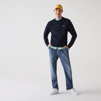 Lacoste SPORT Bomulds Blend Fleece Sweatshirt Mørkeblå Blå | 0zDFWd41