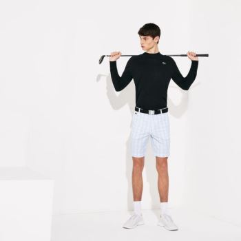 Lacoste SPORT Checked Stretch Golf Bermudas Hvide Mørkeblå Blå Lysegrå Turkis | 0a5DzbPx