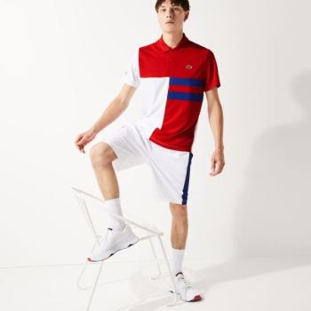 Lacoste SPORT Colorblock Åndbar Piqué Tennis Polo Shirt Rød Hvide Blå Sort | 5KwzHMnY