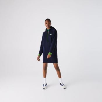 Lacoste SPORT Hætte Bomulds Blend Sweatshirt Kjole Mørkeblå Blå Grøn Sort | ayWiBhT9