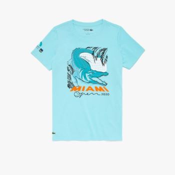 Lacoste SPORT Miami Open Crocodile Print T-shirt Turkis | 7UtzEz68