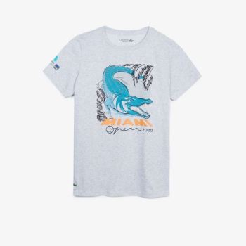 Lacoste SPORT Miami Open Crocodile Print T-shirt Grå | kRJCW2xd