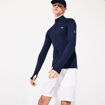 Lacoste SPORT Novak Djokovic Stretch Zippered Jacket Mørkeblå Blå | DE6CUSwg