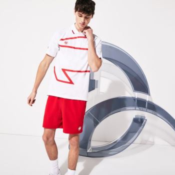 Lacoste SPORT Roland Garros x Novak Djokovic Polo Shirt Hvide Rød | aknlJPir