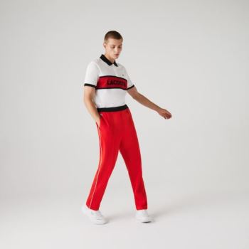 Lacoste SPORT Run-resistant Pleated Tracksuit Pants Rød Sort Hvide | ogpbqTmN