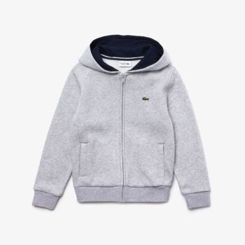 Lacoste SPORT Tennis Zippered Fleece Sweatshirt Grå Mørkeblå Blå | WJ08mr9k