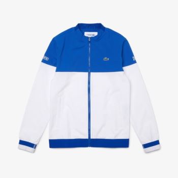 Lacoste SPORT x Novak Djokovic Colorblock Zip Jacket Hvide Blå | 3SHTzdLt