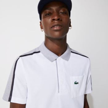 Lacoste SPORT Åndbar Colorblock Golf Polo Grå Hvide Mørkeblå Blå Grå | dB5I3Qmt