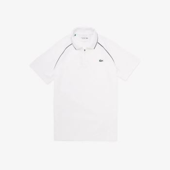 Lacoste SPORT Åndbar Zippered Golf Polo Shirt Hvide Mørkeblå Blå | HlNK0KYY