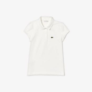 Lacoste Scalloped Collar Mini Piqué Polo Shirt Hvide | OflDL3Bw