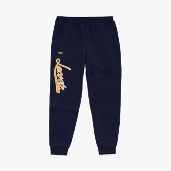 Lacoste Script Fleece Track Pants Mørkeblå Blå | V7oLbI27