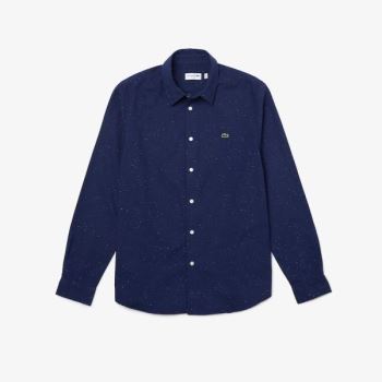 Lacoste Slim Fit Bomulds Chambray Shirt Blå Hvide | ClkDmbM6