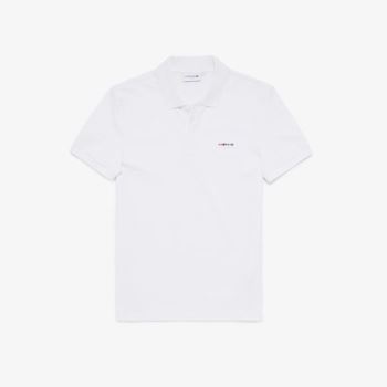 Lacoste Slim Fit Multicolor Badge Polo Hvide | TwNFwAn0