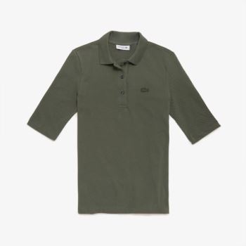 Lacoste Slim Fit Supple Bomulds Polo Khaki Grøn | Wx0fgXPB