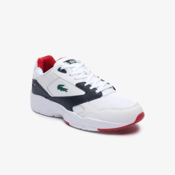 Lacoste Storm 96 LO Mesh and Læder rubber crocodile Sneakers Hvide Mørkeblå | lnmGqj4j