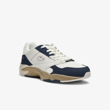 Lacoste Storm 96 Lo Nubuck Læder Sneakers Hvide Mørkeblå | gtrN8uCC